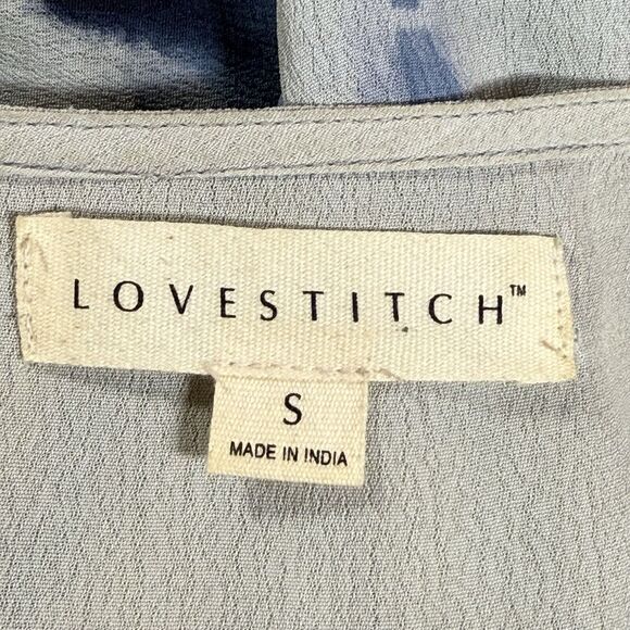 Lovestitch Art to Wear Free Dye Top Sz S Blues Pullover Loose Slouchy Lagenlook - Picture 7 of 9